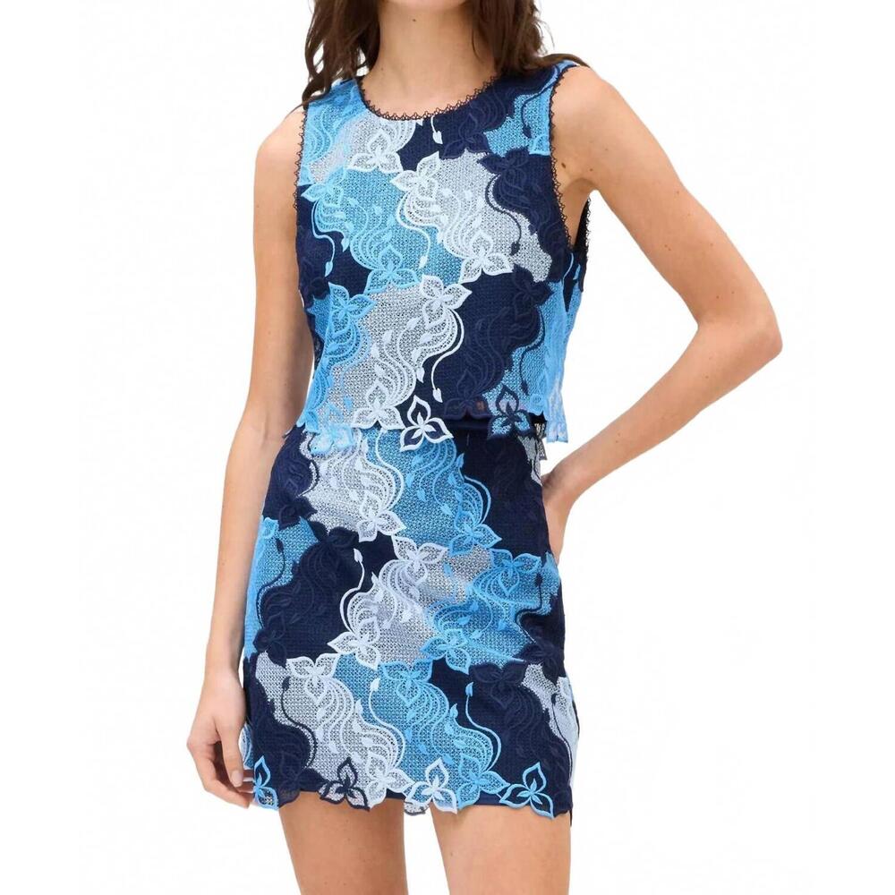 NEW ALLISON martina mini skirt in blue floral